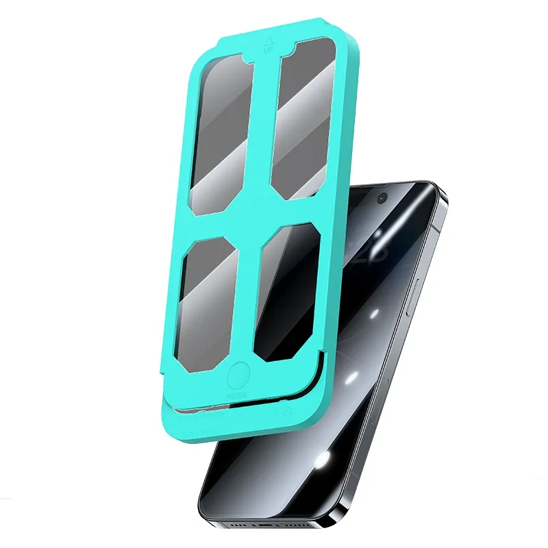 Picture of USAMS US-BH833 Anti-spy HD Tempered Glass Privacy Screen Protector with Installation Tool for iPhone 13Pro MAX iPhone 14Plus - Black