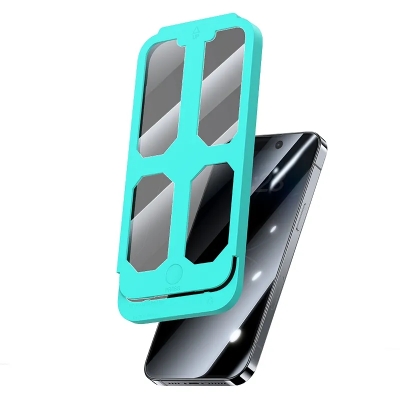 Picture of USAMS US-BH833 Anti-spy HD Tempered Glass Privacy Screen Protector with Installation Tool for iPhone 13Pro MAX iPhone 14Plus - Black