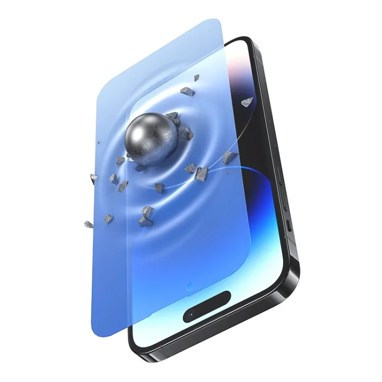 Picture of USAMS US-BH833 Anti-spy HD Tempered Glass Privacy Screen Protector with Installation Tool for iPhone 13Pro MAX iPhone 14Plus - Black