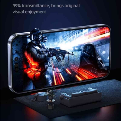 Picture of USAMS US-BH805 Full Screen HD Tempered Glass With Installation Tool For iPhone 14Pro max - Turquoise