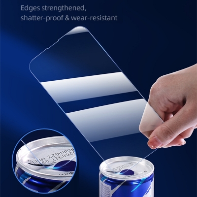 Picture of USAMS US-BH804 Full Screen HD Tempered Glass with Installation For iPhone14 Pro - Black