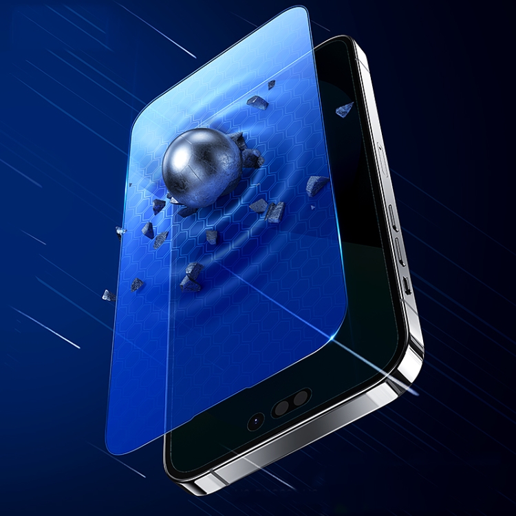 Picture of USAMS US-BH804 Full Screen HD Tempered Glass with Installation For iPhone14 Pro - Black