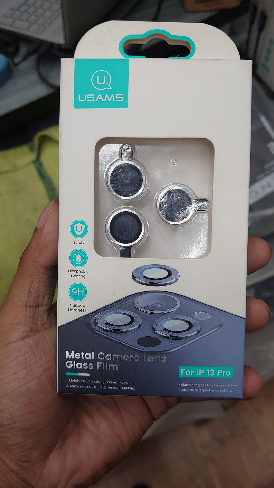 Picture of USAMS US-BH791 Camera Lens Alloy Ring Glass for iPhone 13Pro