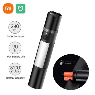 Picture of Xiaomi MIjia Multifunctional 1000lm LED Flashlight Torch with IPX4 Rechargeable 3100mAh Battery - Black