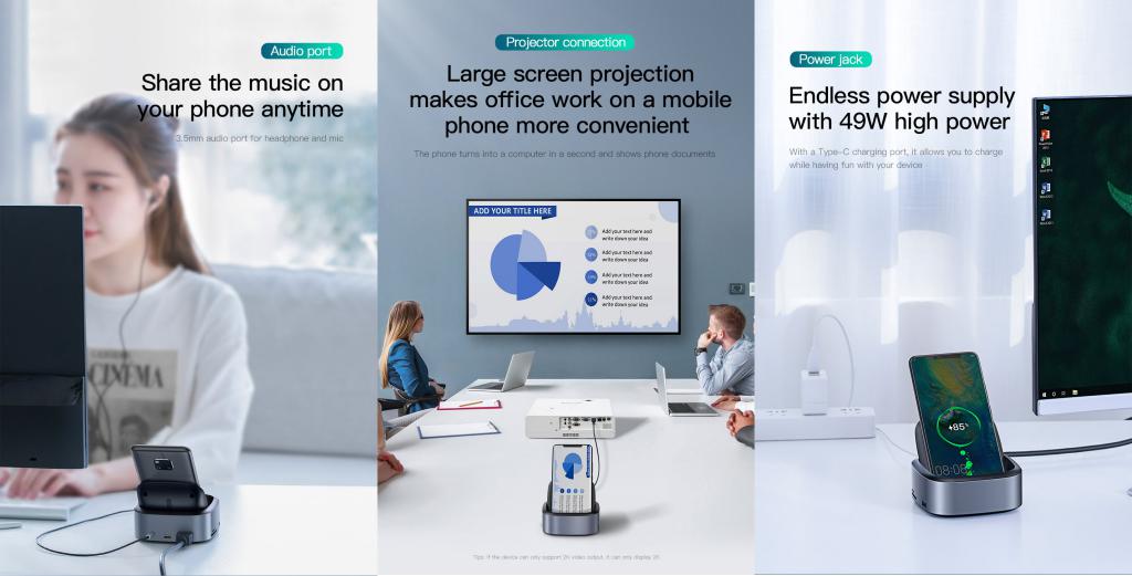 Picture of Baseus 8 in 1 Mate Docking Type-C Mobile HUB - Blue
