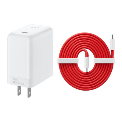 Picture of OnePlus Warp Charge 65W Power Adapter with Type-C Cable(1 year replacement warranty) - White