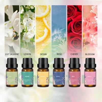 Picture of 6pcs Floral Fragrance Oil Set 10ml Essential Oil for Relaxation & Stress Relief - Multicolor