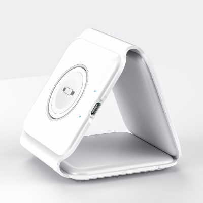 Picture of WiWU Power Air 3 in 1 Magnets 15W Wireless Charger for iWatch iPhone AirPods - White