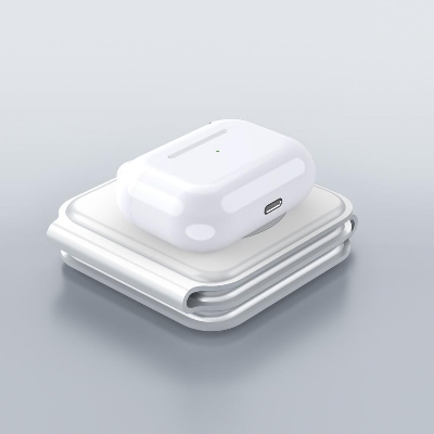 Picture of WiWU Power Air 3 in 1 Magnets 15W Wireless Charger for iWatch iPhone AirPods - White