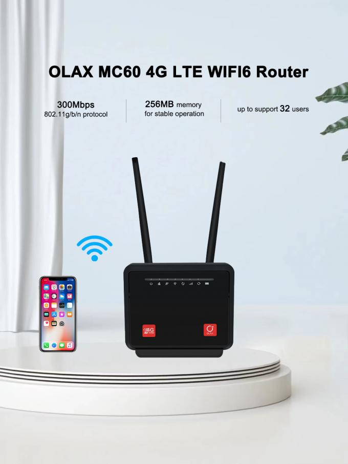 Picture of Olax MC60 300Mbps WIFI Speed 4G Router(3 year replacement warranty) - Black