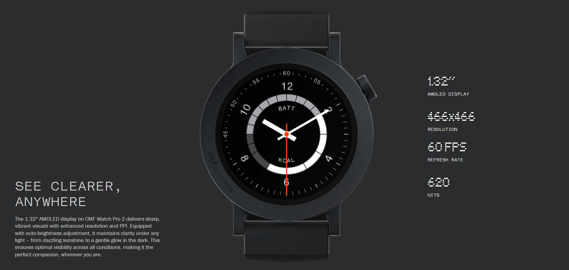 Picture of Cmf By Nothing Watch Pro 2 Amoled Display Watch-Global version(1 year replacement warranty) - Black