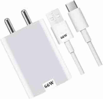 Picture of 66 W Quick Charge Wall Charger for Mobile with Detachable Cable (66W VIVO FLASH COMBO FOR VIVO IQOO 3/7/Z3/Z5/ VIVO ¡QOO Z6 /Vivo V20, Cable Included) - White