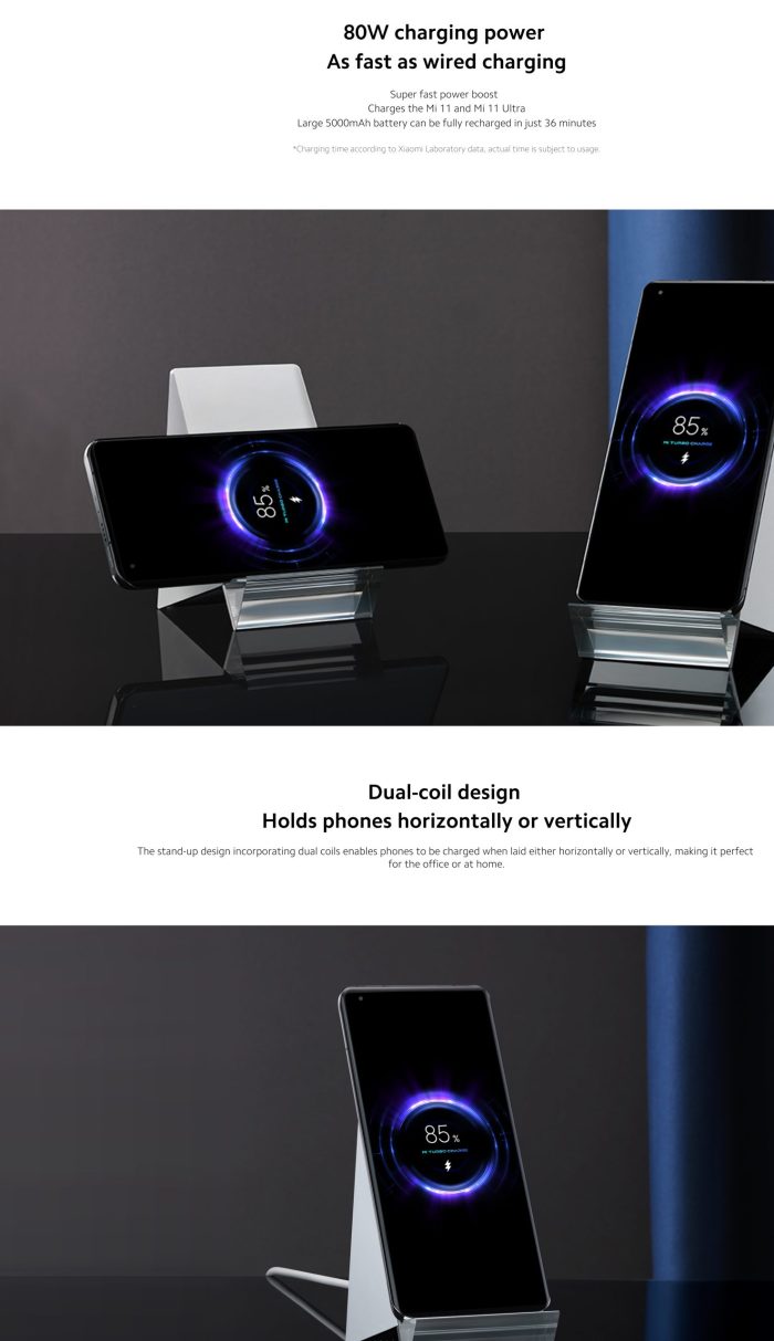 Picture of Mi 80W Wireless Charging Stand + 120W Fast Charger - White