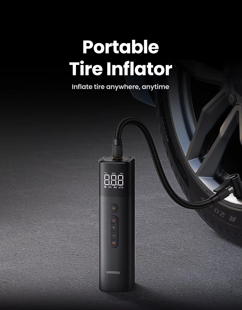 Picture of UGREEN ET501 Greenlink Air Pump Inflator Multi-function Portable - Black