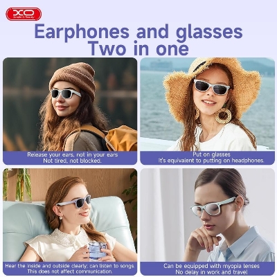 Picture of Smart Bluetooth Sunglasses, XO Smart Bluetooth Audio Glasses for Women Men,Athletic/Outdoor UV Protection Riding, Driving,Fishing, Running (Purple) - Purple