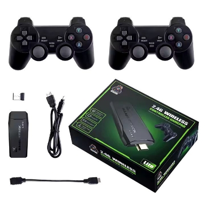 Picture of GEARUP 64G BUILT-IN 20000 GAMES STICK 2 WIRELESS CONTROLLER GAMEPAD 4K HD VIDEO GAME CONSOLE - Black