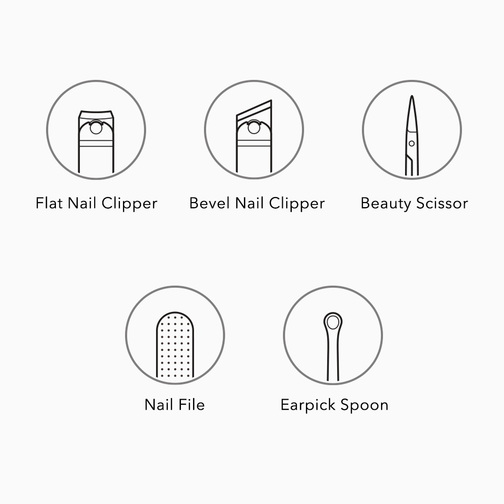 Picture of Xiaomi Mijia Nail Clippers Set 5Pcs - White