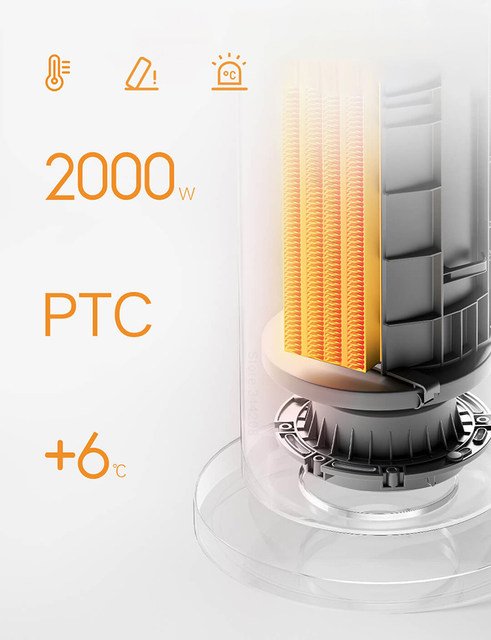 Picture of Xiaomi Mijia Vertical Electric Heater Fan (2000W) - White