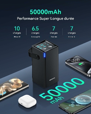 Picture of Rocoren 50,000mAh 22.5W Power Bank - Black