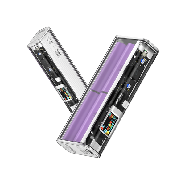 Picture of See-Through Power Bank: Shargeek STORM2 Slim 100w power bank continues the transparent design by displaying itself from the inside out. The see-through design portable battery reveals its sophisticated internal structure including equipped battery and cir - White