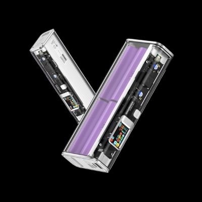 Picture of See-Through Power Bank: Shargeek STORM2 Slim 100w power bank continues the transparent design by displaying itself from the inside out. The see-through design portable battery reveals its sophisticated internal structure including equipped battery and cir - White