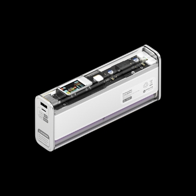 Picture of See-Through Power Bank: Shargeek STORM2 Slim 100w power bank continues the transparent design by displaying itself from the inside out. The see-through design portable battery reveals its sophisticated internal structure including equipped battery and cir - White