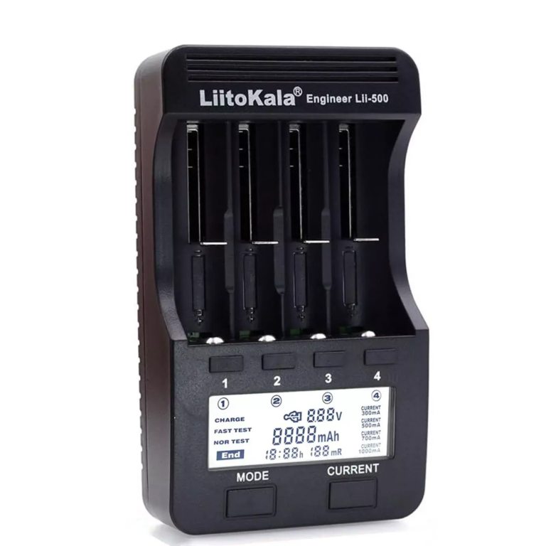 Picture of Liitokala Engineer Lii-500 4-Slot LCD Smart Universal Battery Tester Charger( 2 years replacement warranty) - Black