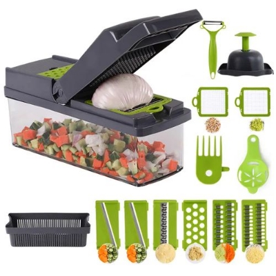 Picture of GearUP VC14 Premium 14-in-1 Vegetable and Fruits Multifuction Cutting Slicer Kitchen Tools Price In Bangladesh - Black