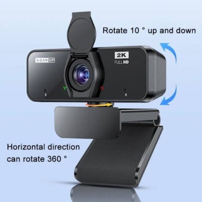 Picture of GearUP K450 Webcam 2K 4.0MP HD USB Webcam with Privacy Cover Plug & Play USB Webcam with Built-in Mic Price In Bangladesh
The GearUP K450 Webcam 2K 4.0MP HD USB - Black