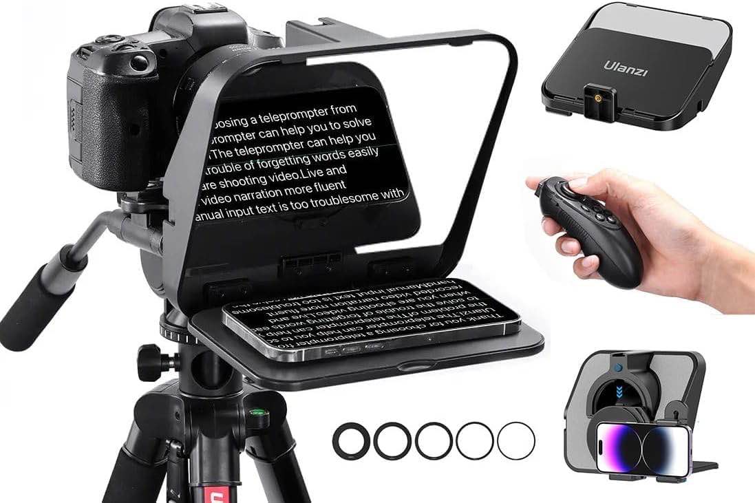 Picture of ULANZI RT02 Universal Teleprompter for Camera, Tablet, Smartphone with Remote Control - Black