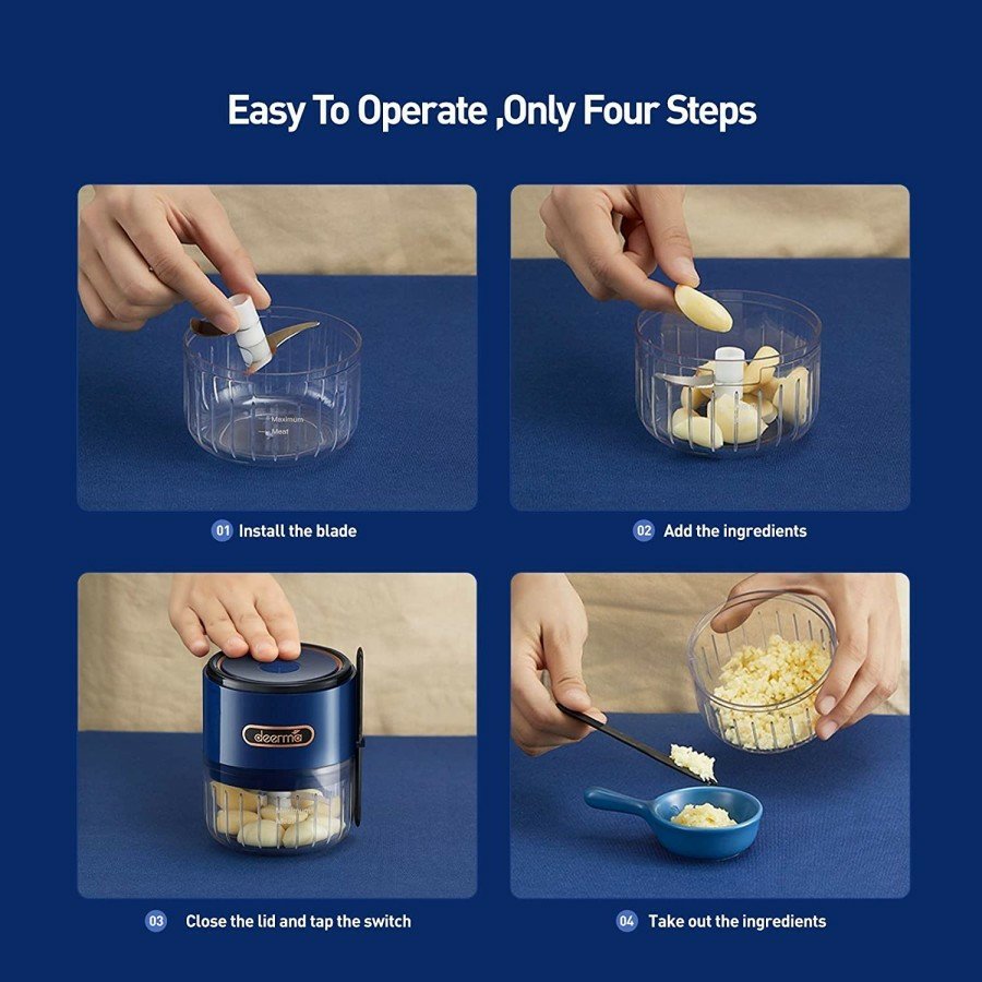 Picture of Deerma JS100 Electric Food Chopper Garlic Stirrer - Blue