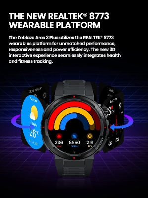 Picture of Zeblaze ARES 3 Plus Bluetooth Calling Smart Watch - Black