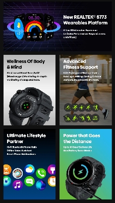 Picture of Zeblaze ARES 3 Plus Bluetooth Calling Smart Watch - Black