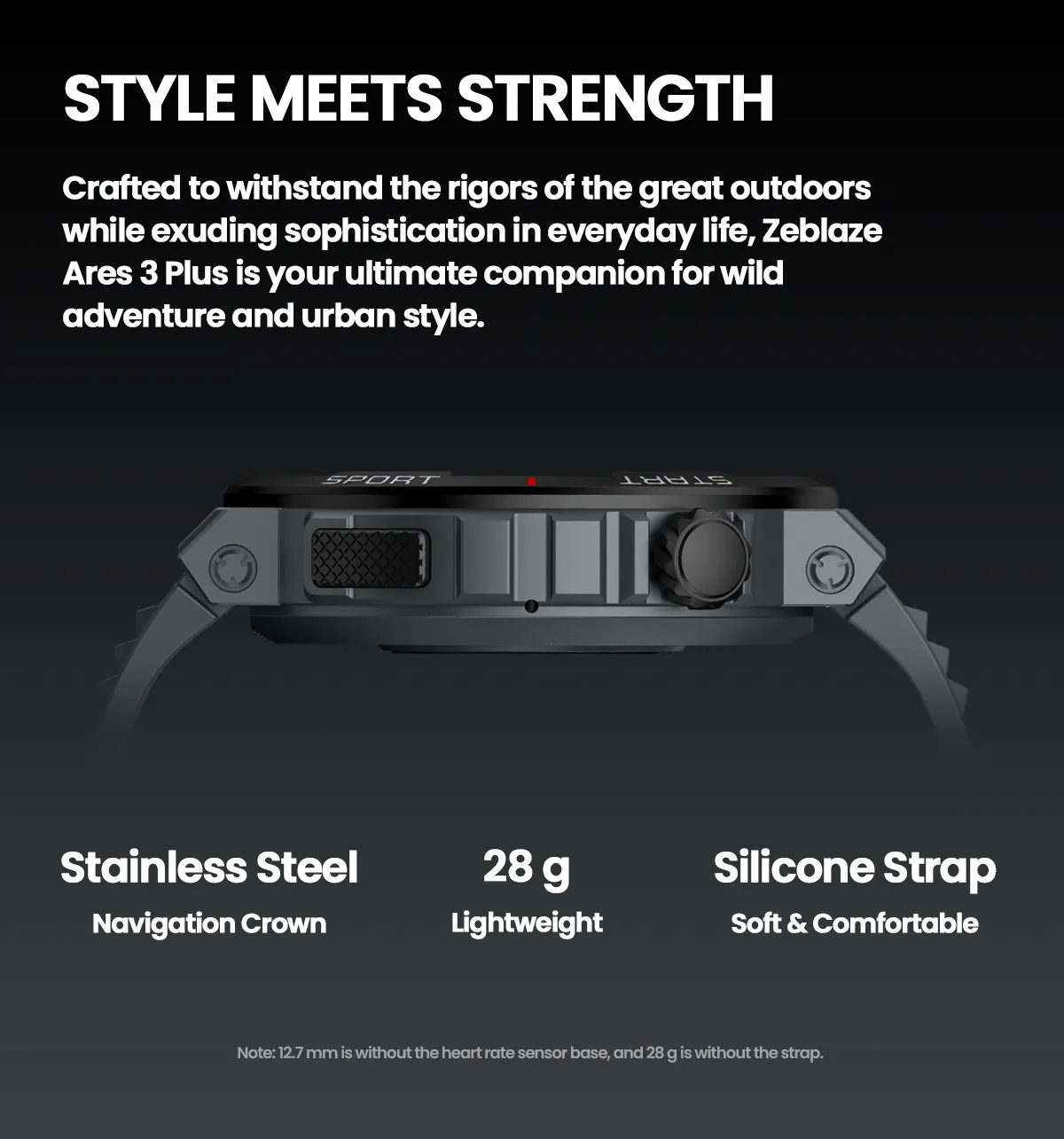 Picture of Zeblaze ARES 3 Plus Bluetooth Calling Smart Watch - Black