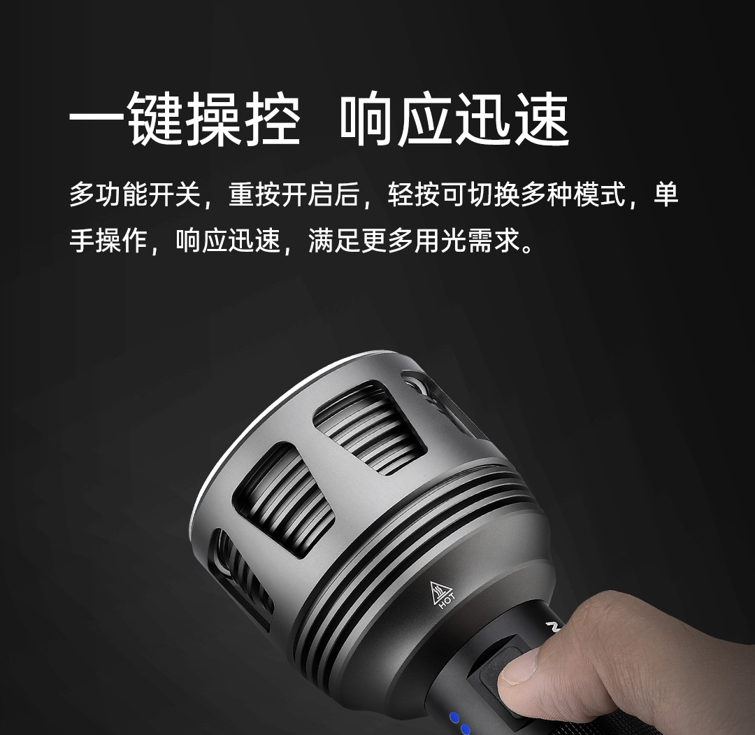 Picture of NexTool NE20168 Lumens 3600 Thunder Searching Flashlight - Black