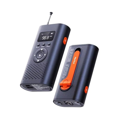 Picture of NexTool 6 In 1 Emergency Radio Hand Crank AM FM Outdoor Portable Weather Radio with 4500mAh Power Bank Phone Charger - Black