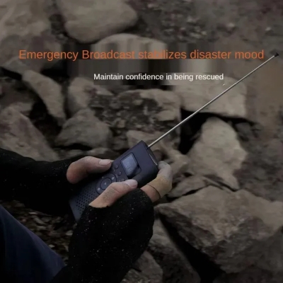 Picture of NexTool 6 In 1 Emergency Radio Hand Crank AM FM Outdoor Portable Weather Radio with 4500mAh Power Bank Phone Charger - Black