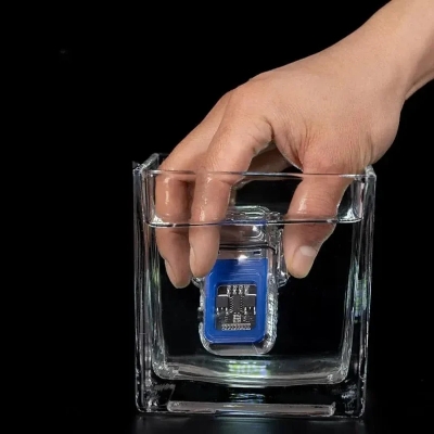 Picture of Rechargeable Lighter Transparent Waterproof ARC Electric USB Camping Flash light - White