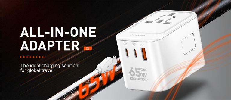 Picture of LDNIO Z6 3 USB Ports 65W GaN Travel Adapter - White