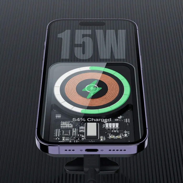 Picture of RECCI Mars Series Transparent Magnetic 15W Wireless Charging Car Holder (RHO-C31) - Black