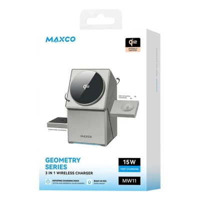 Picture of MAXCO Geometry Qi2 3in1 MagSafe Wireless Charger - Black