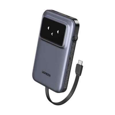 Picture of UGREEN Uno QPro 10000mAh 30W Power Bank with Built-in USB-C Cable - Black