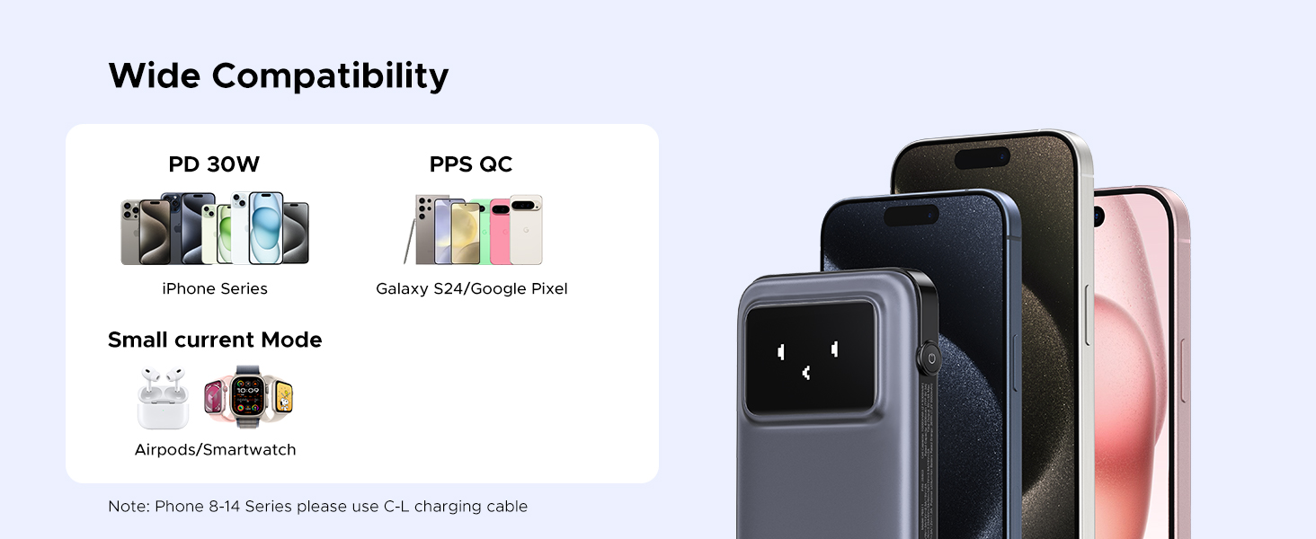 Picture of UGREEN Uno QPro 10000mAh 30W Power Bank with Built-in USB-C Cable - Black