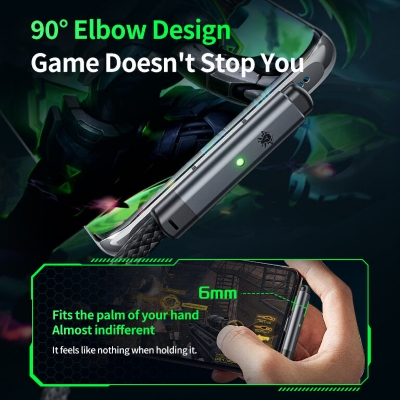 Picture of Plextone 66W Gaming Charging Data Cable 90° Type-C to USB (C2U T100) - Black