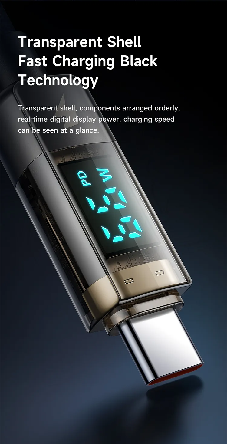 Picture of Mcdodo CA-361 Auto Power Off 100W Digital Display Type-C to Type-C Cable 1.2m - Black