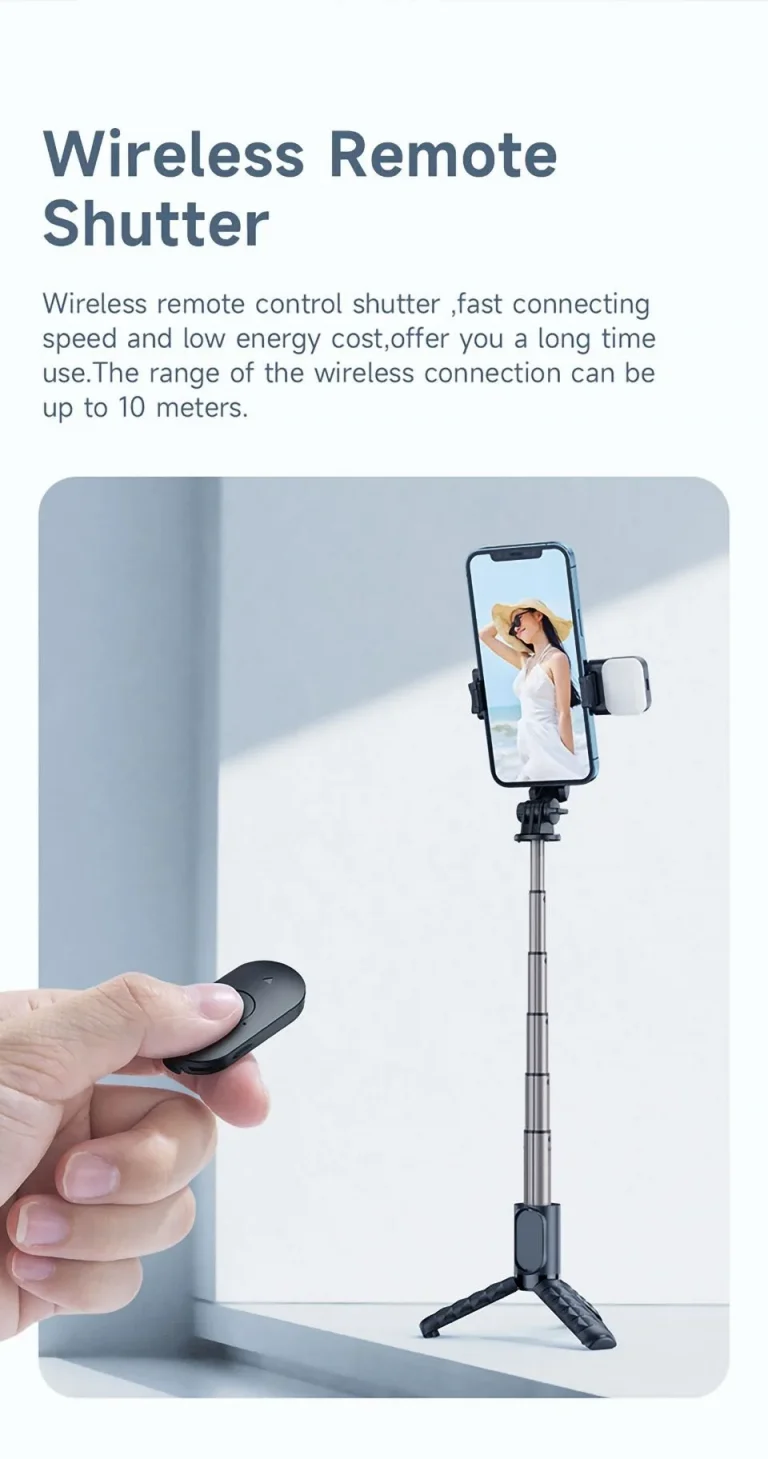 Picture of Mcdodo SS-1781 Wireless Selfie Stick with Single Lamp ZM Series - Black