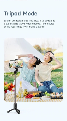 Picture of Mcdodo SS-1781 Wireless Selfie Stick with Single Lamp ZM Series - Black