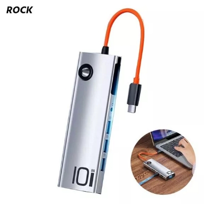 Picture of ROCK TR30 10 IN 1 TYPE-C HUB DOCKING STATION - Silver