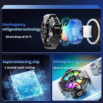 Picture of P60 Semiconductor Refrigeration Magnetic Radiator for Mobile Phone and Tablet MAGNETIC MOBILE PHONE FLAT RADIATOR COOLING - Black