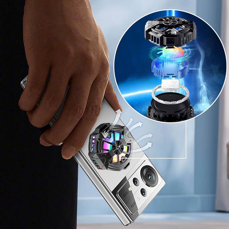 Picture of P60 Semiconductor Refrigeration Magnetic Radiator for Mobile Phone and Tablet MAGNETIC MOBILE PHONE FLAT RADIATOR COOLING - Black